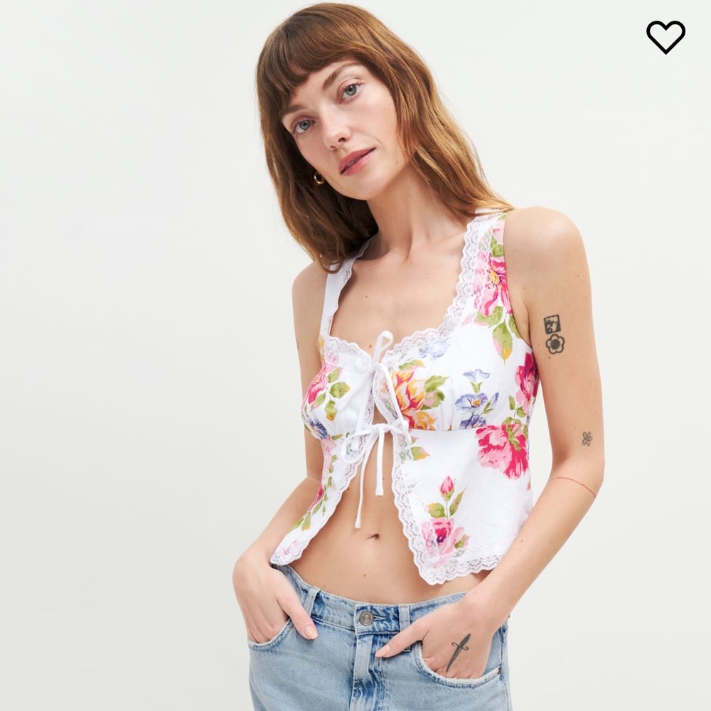 NWT Reformation Rosalie Linen Top